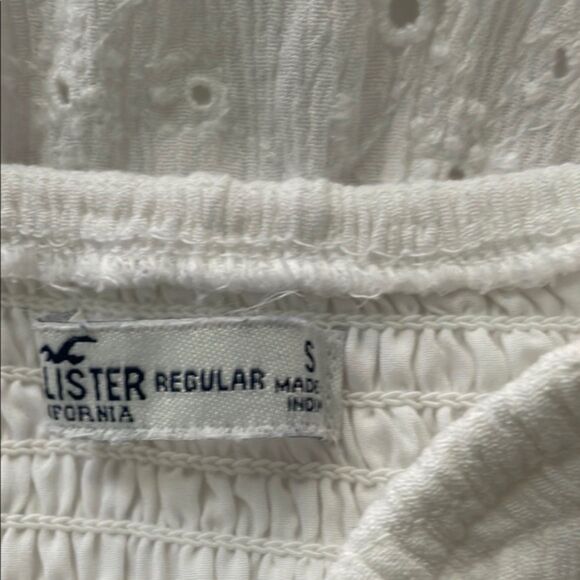 Hollister Size S White Eyelet Romper Boho Resort Vacation Spring Summer Beach - Picture 4 of 6